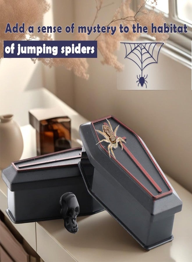 DQITJ 2 Pack Jumping Spider Coffin with Magnets Spider Enclosure Accessories Jumping Spider Hide Tarantula Terrarium Decoration - Image 3